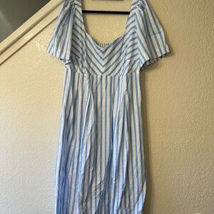 a new day Light Blue and White Striped Midi Dress